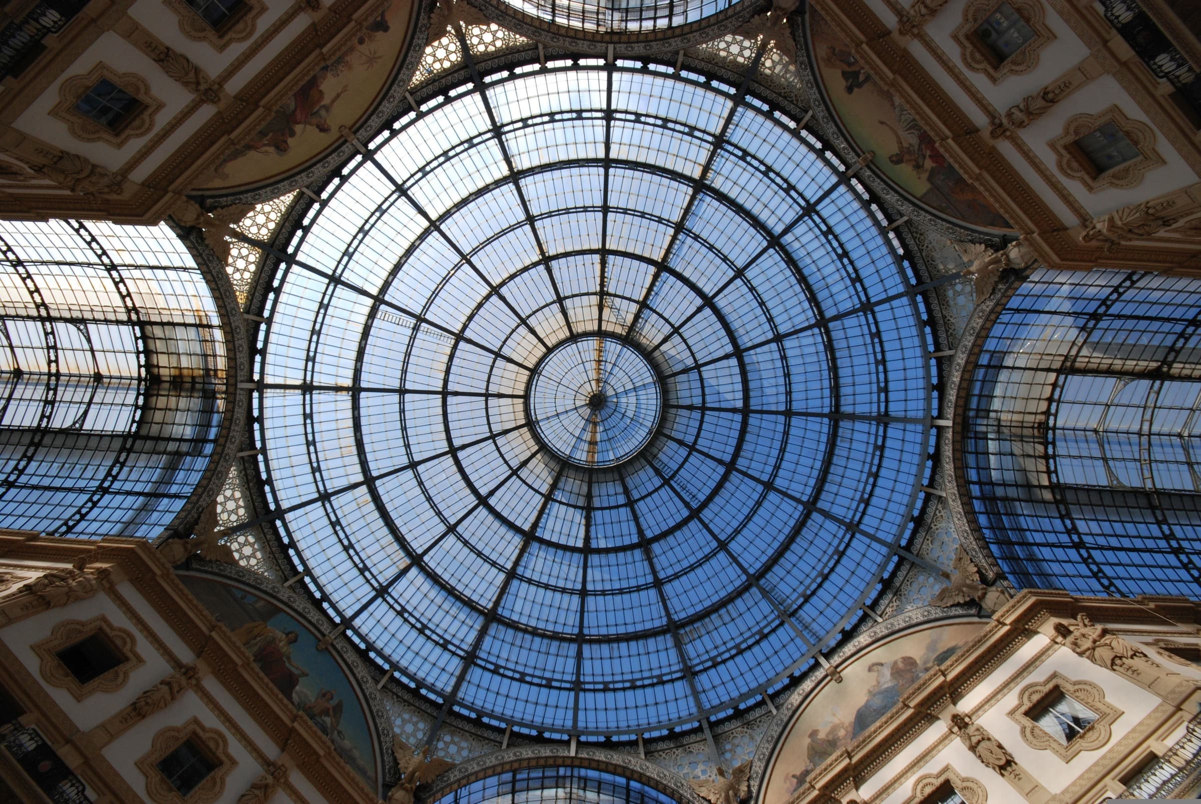 The glass dome of the Galleria Vittorio Emanuele II, Milan
