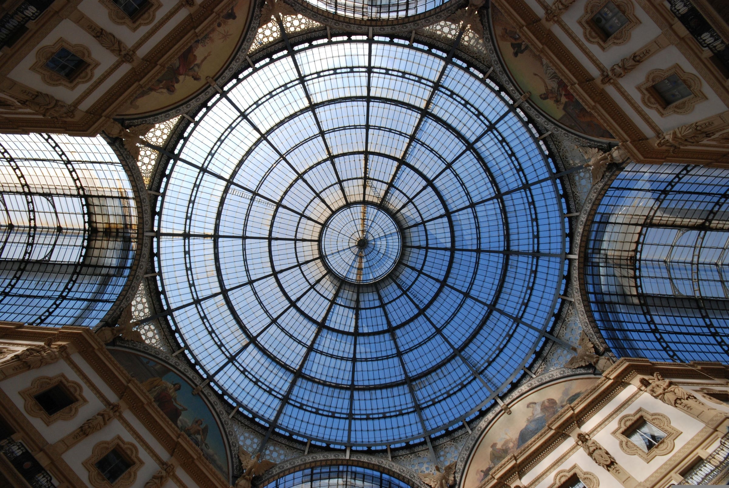 The glass dome of the Galleria Vittorio Emanuele II, Milan